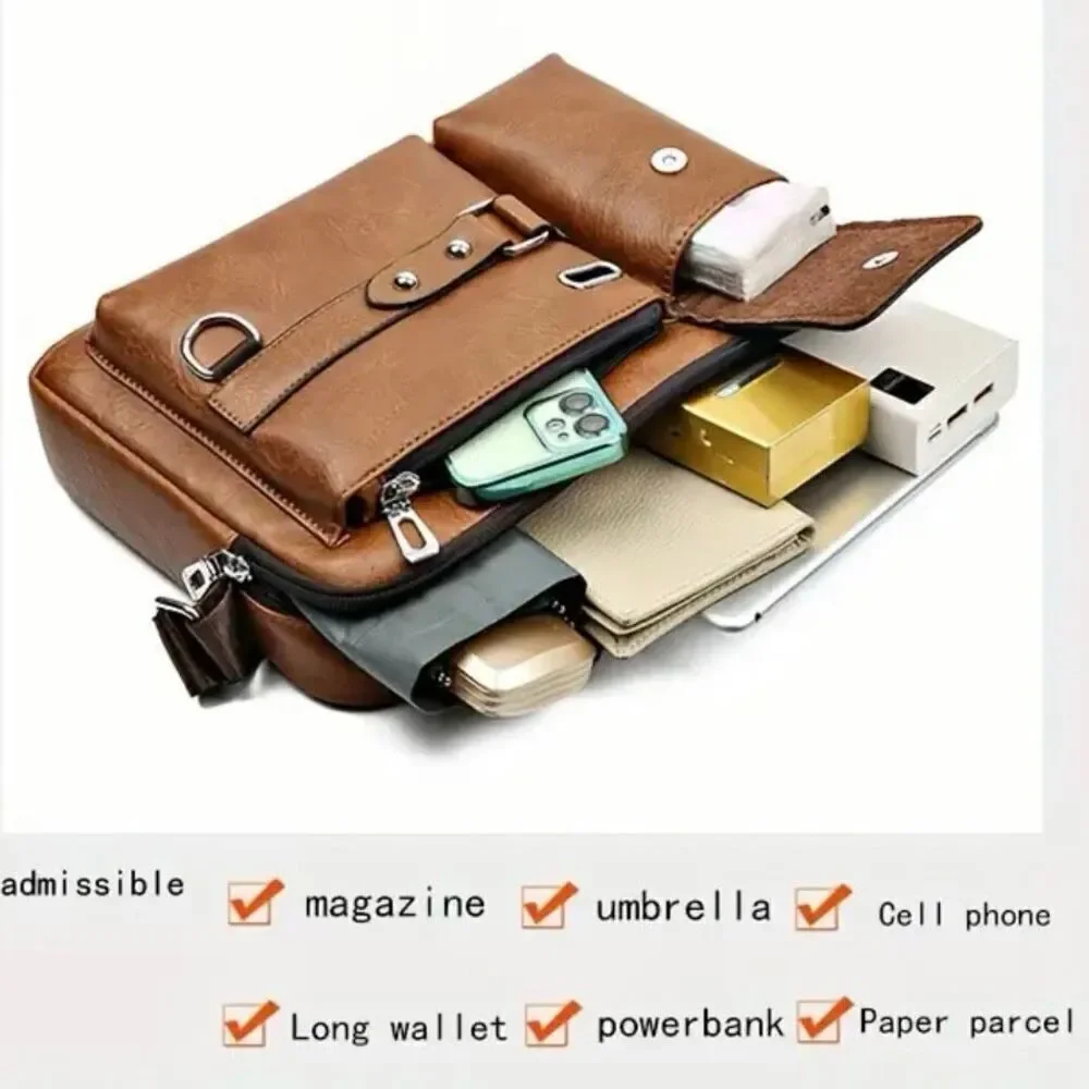 NWT CarlKimu Vintage Camel Tan Shoulder Spacious Multi-Pocket Office Travel Bag